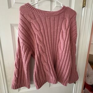 Ann Taylor Factory Pink Cable Knit Sweater size medium